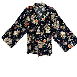 Tutu Anna Women's M-L Floral Print Kimono Robe Pijama Top Lightweight